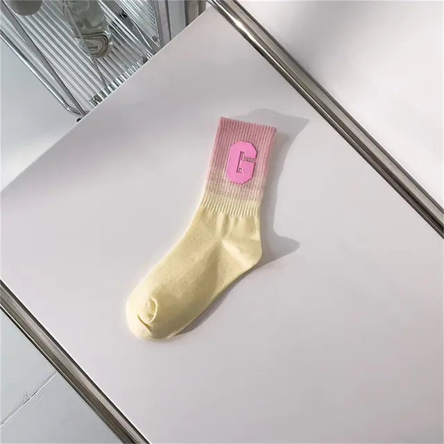 Women Tie-dye Middle Tube Socks Style 16