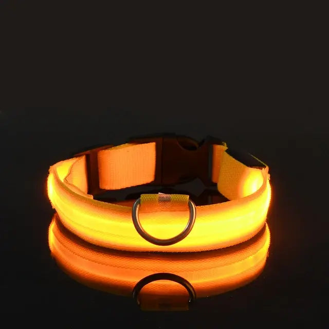 Flashing Glow Dog Collar Yellow L