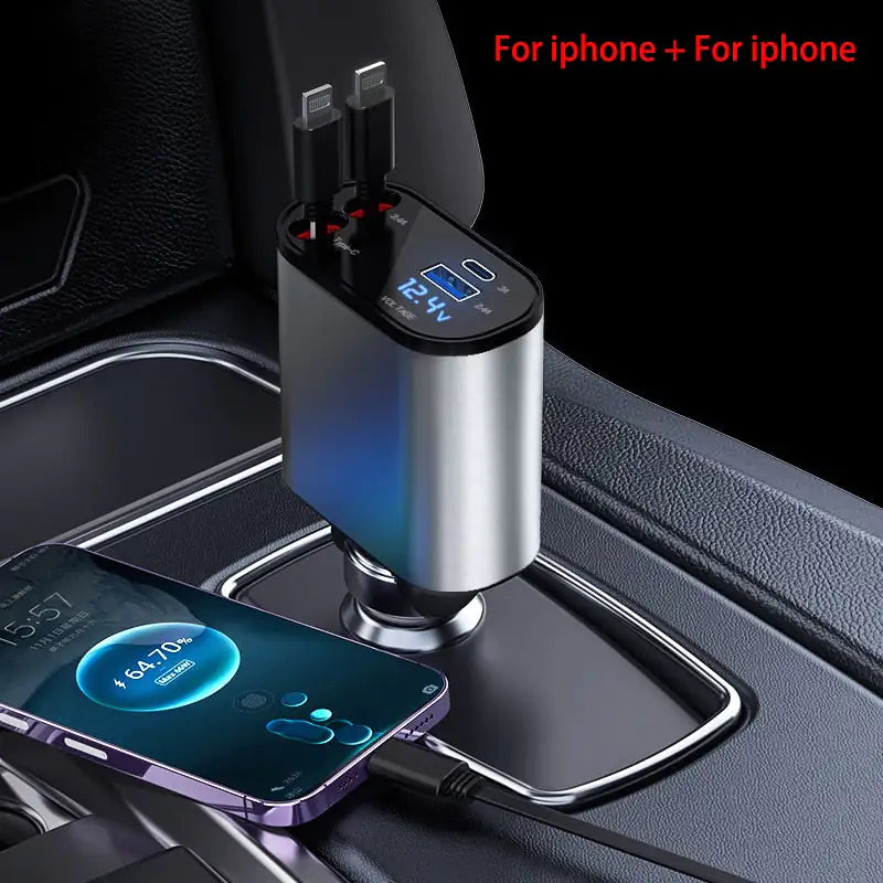 Retractable Car Charger Both Apple