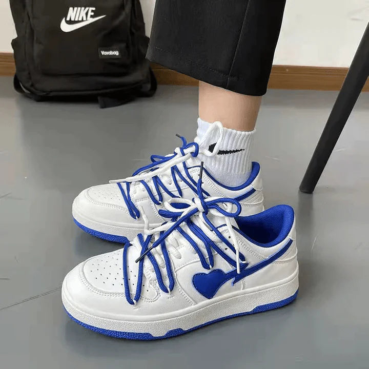 Heart X Sneakers Dunks White blue 36