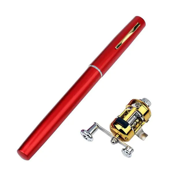 Pen Type Portable Fishing Rod Red