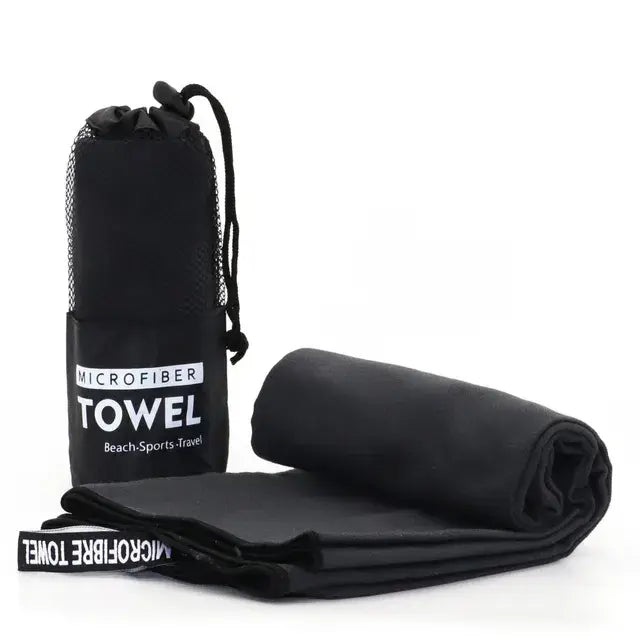 Microfiber Towel With Mesh Bag Black XL(130x80cm)