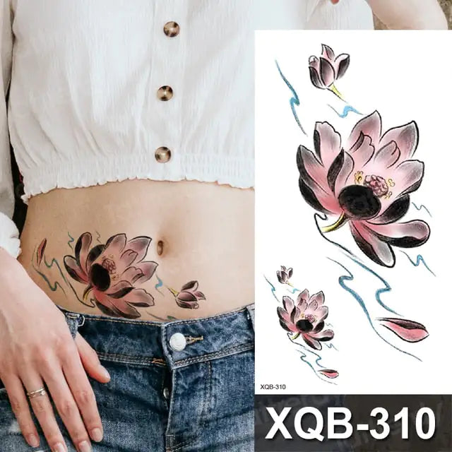 Colorful Flowers Among Other Tattoos 21