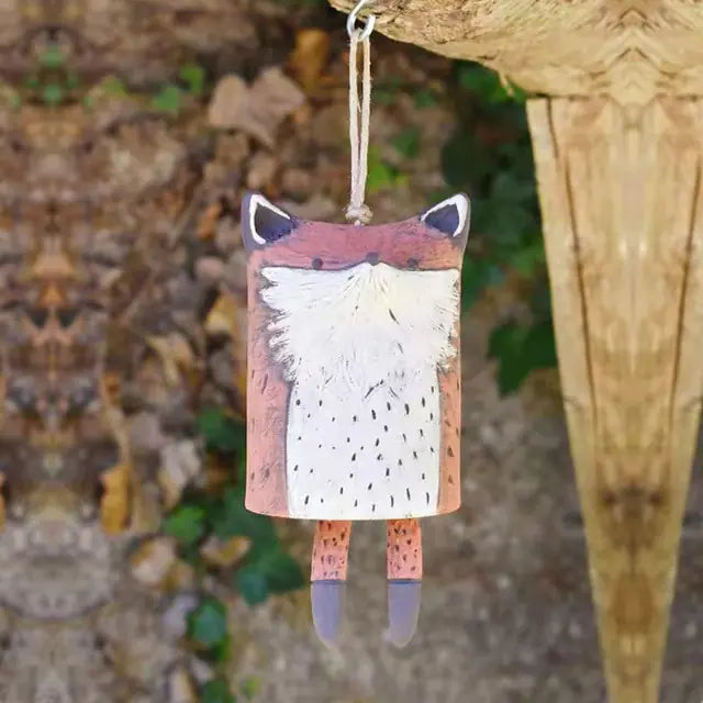 Vintage Animal Bell Wind Chimes Orange and White I-Fox