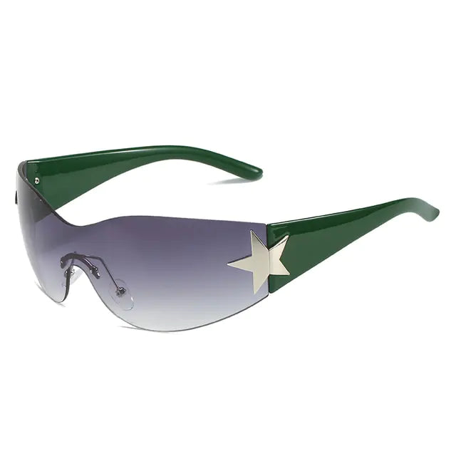 Punk Star Sunglasses UV400 Goggles Gradient Gray