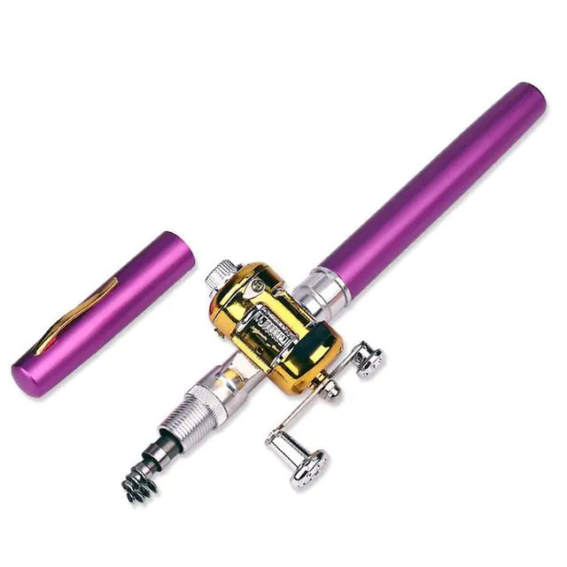 Pen Type Portable Fishing Rod Purple