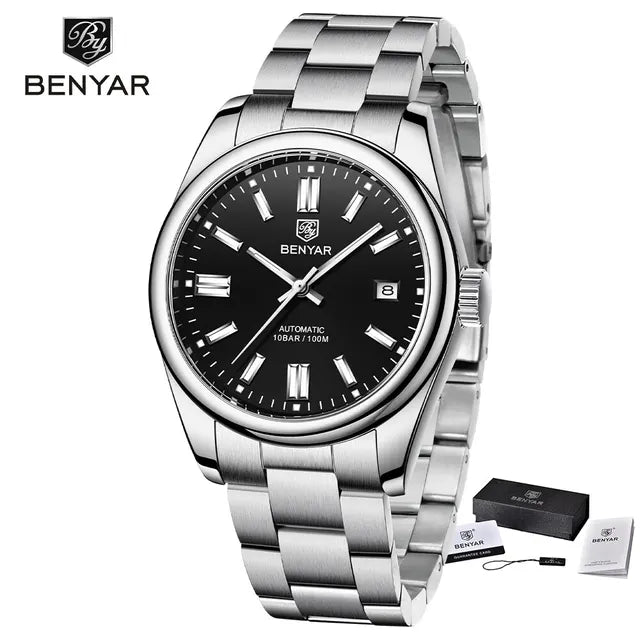 2023 Introducing the Benyar New Luxury Men's Mechanical Watches, where sophistication meets precision craftsmanship Black