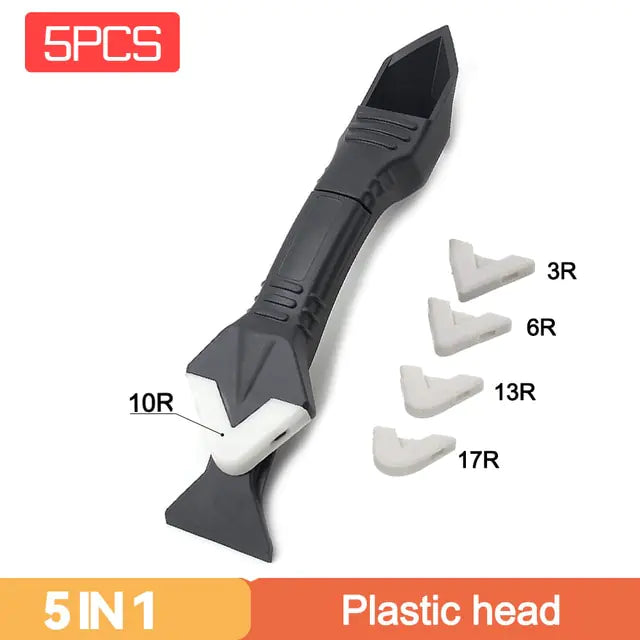 5-in-1 Silicone Sealant Finisher Kit Black 5-in-1 Plastic Head