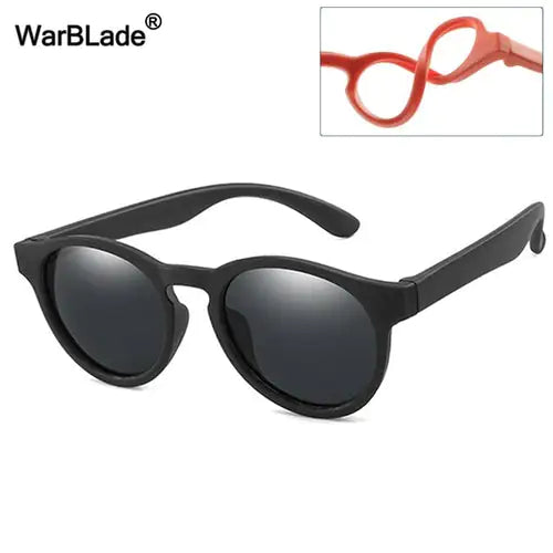 Kids Polarized Round Sunglasses Pure Black