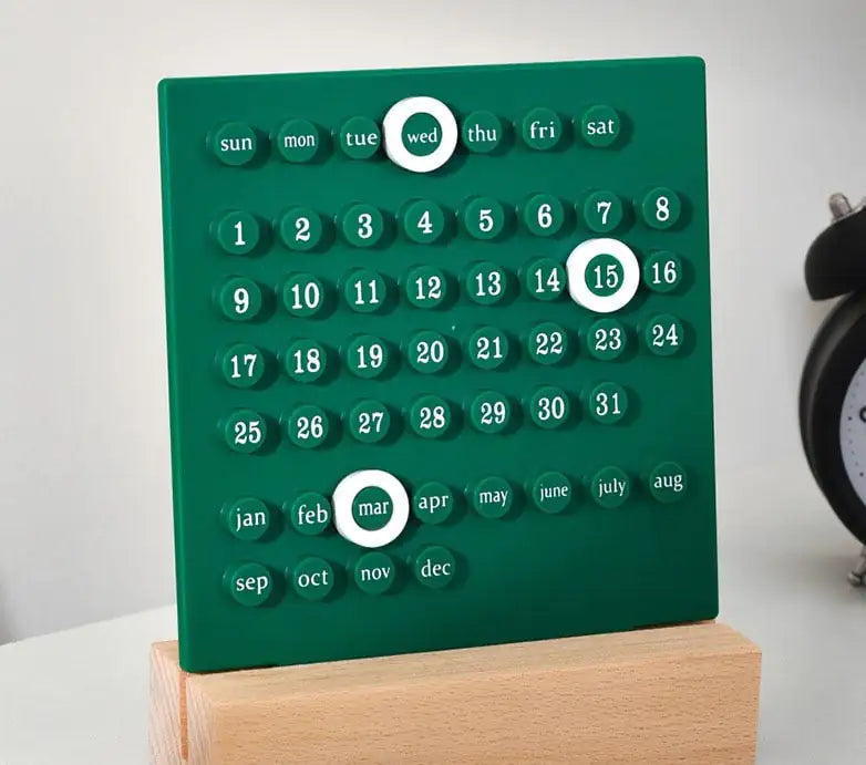 Perpetual Time Table Calendar Green