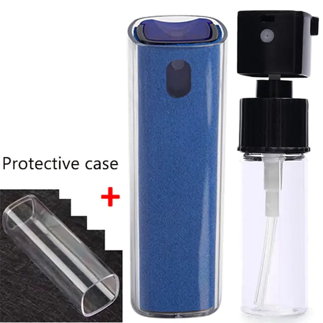 2 In 1 Phone Screen Cleaner Spray Blue with Case 1pc