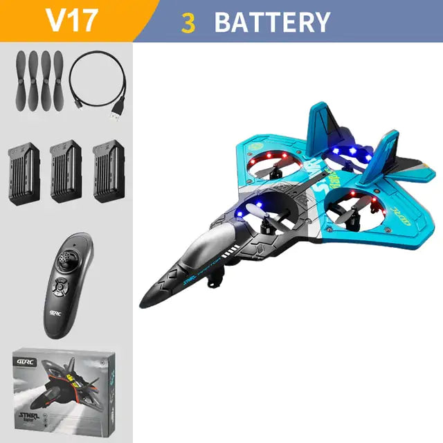V17 RC Remote Control Aircraft Blue 3 Battery