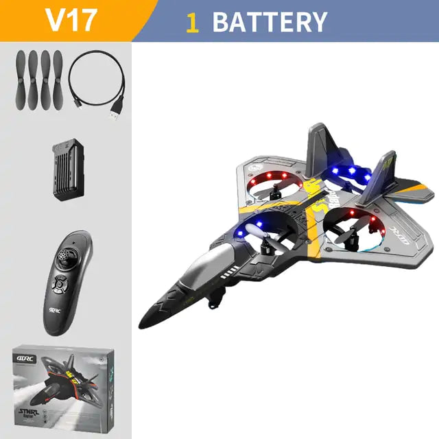 V17 RC Remote Control Aircraft Gray 1 Battery