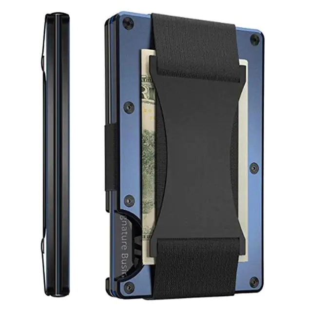 Minimalist Men Slim Wallet-Rfid Shielded Malachite Blue