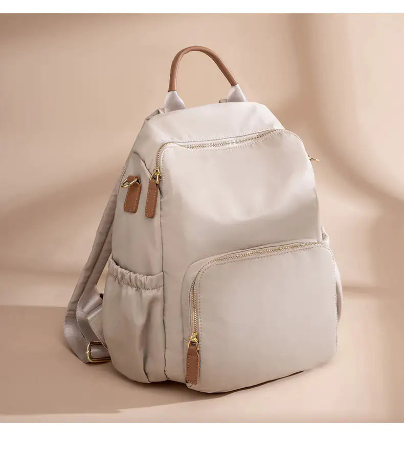 Korean Style Anti Theft Oxford Backpack Beige L Size