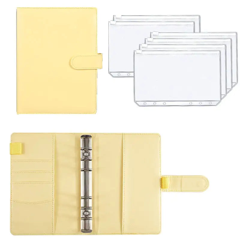 A6 Leather Budget Binder Yellow
