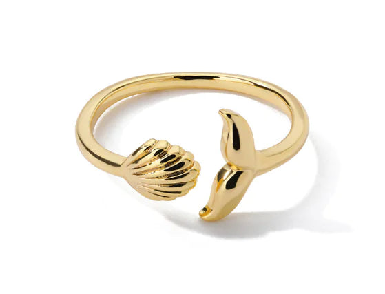 Mermaid Tail Open Rings Gold 2