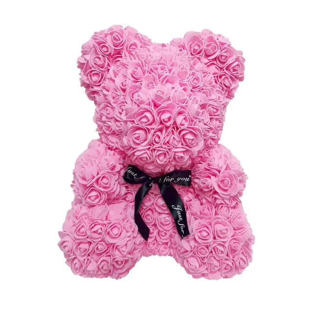 Rose Teddy Bear Pink No Box 40cm