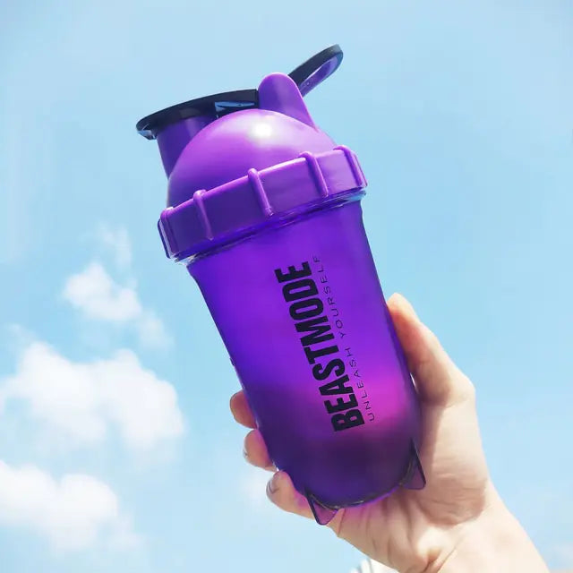 Fitness Protein Shaker Water Bottle Purple 560ml