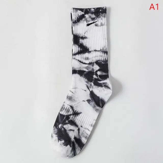 Women Tie-dye Middle Tube Socks Style 1