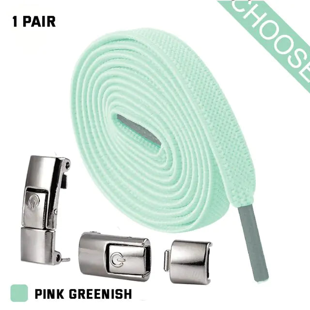 Elastic Shoelaces Pink Greenish