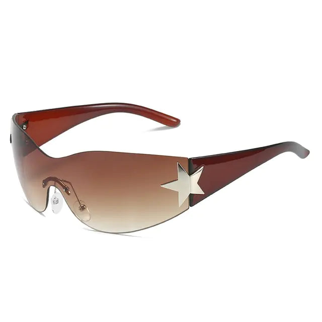 Punk Star Sunglasses UV400 Goggles Auburn