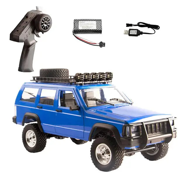 MN78 RC Car 1/12 2.4g Full Scale Cherokee Remote Control blue 1 battery