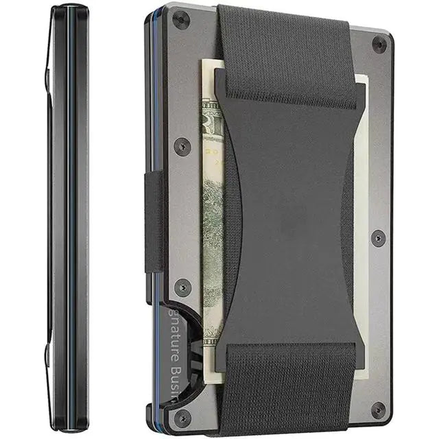 Minimalist Men Slim Wallet-Rfid Shielded Gray