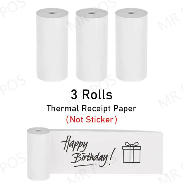 3 Rolls Thermal Paper Sticker Label 3 Roll 10 Year Paper