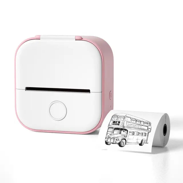 Portable Mini Thermal Label Printer Pink