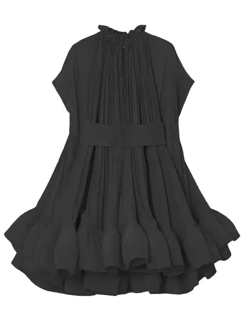 Asymmetrical Solid Mini Dresses For Women Black L