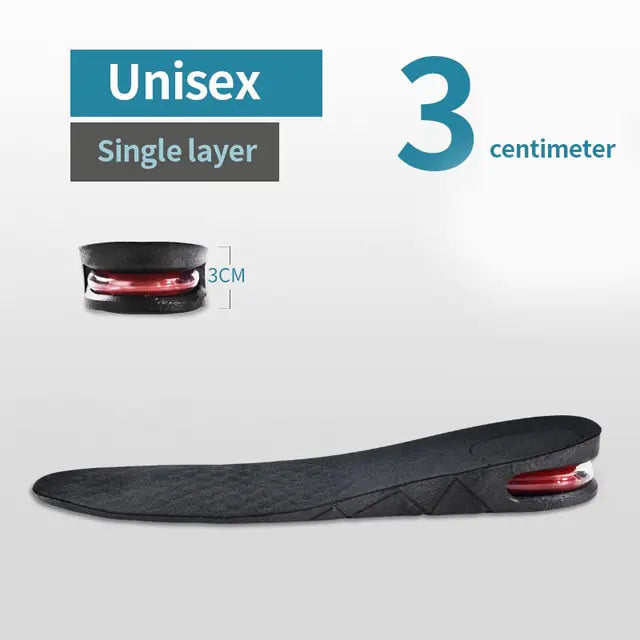 3-9CM Invisible Height Increased Insole Black 3cm Increase