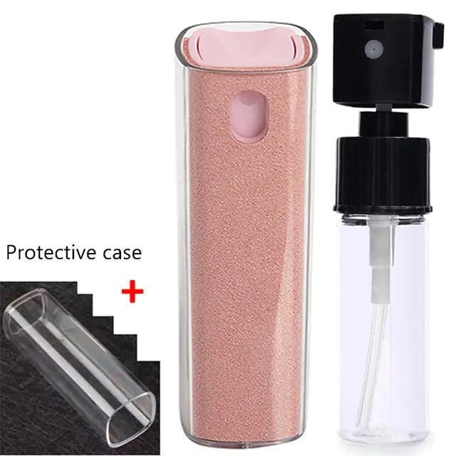 2 In 1 Phone Screen Cleaner Spray Pink with Case 1pc