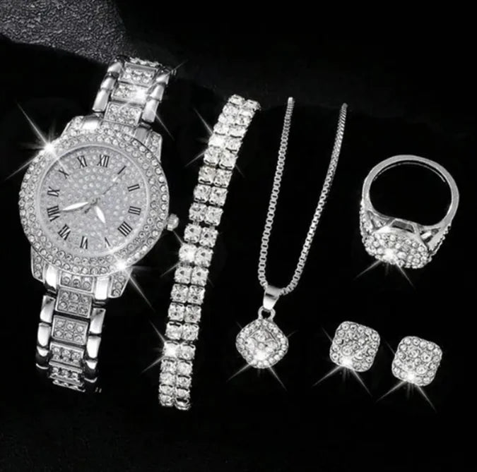 Women's Luxury Watch Set Silver 2