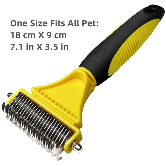 Self Cleaning Pet Grooming Tool Yellow