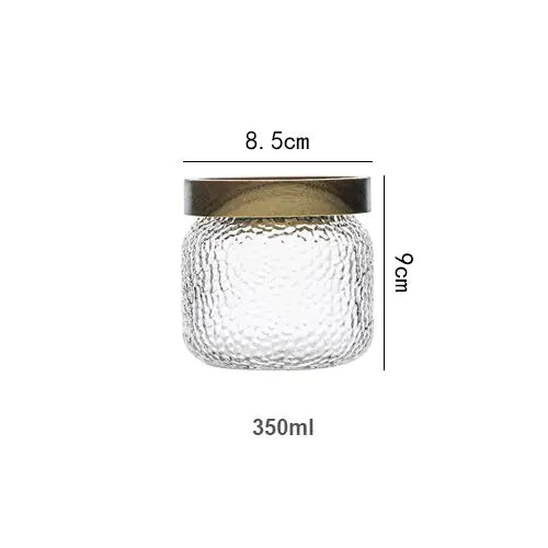 Glass Airtight Canister with Wood Lid Transparent 350ml
