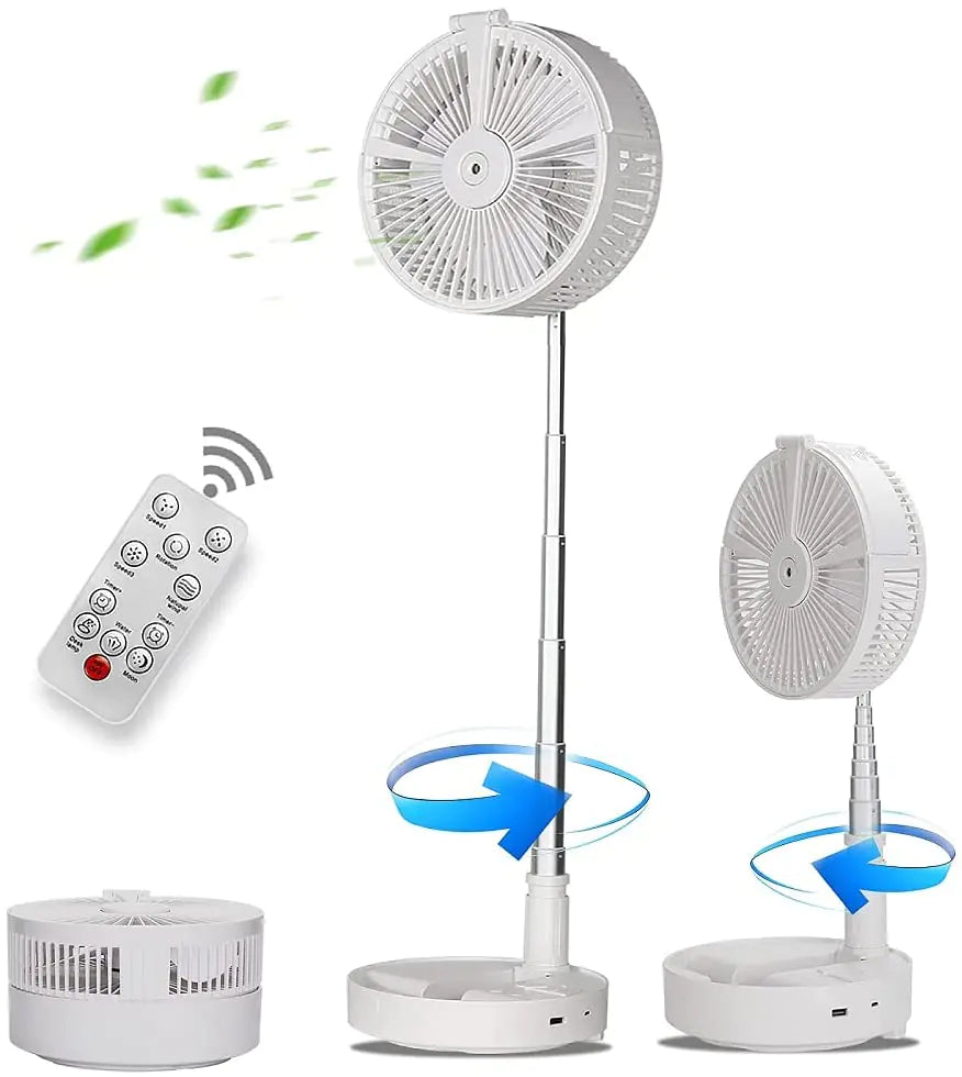 Rechargeable Portable Fan White without Remote Control 7200mah