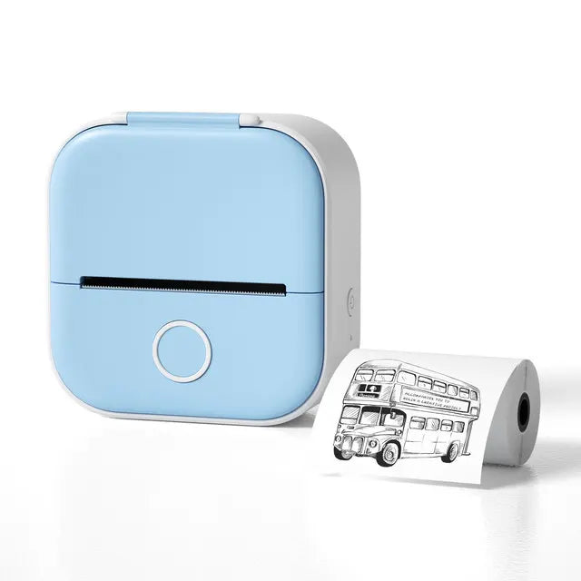 Portable Mini Thermal Label Printer Blue