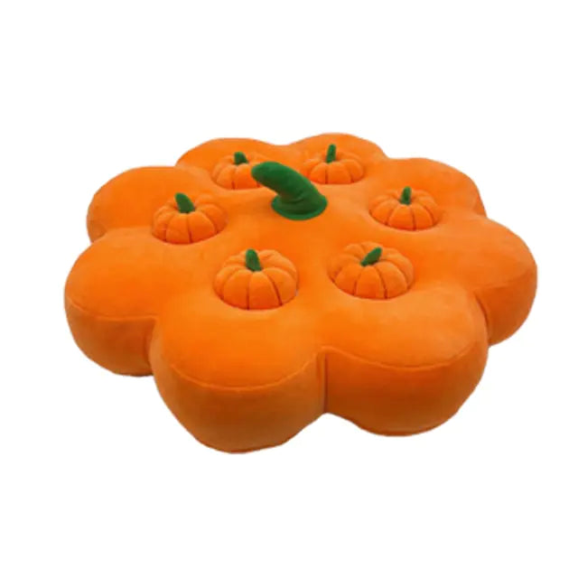 Plush Pet Chew Toy Orange Pumpkin