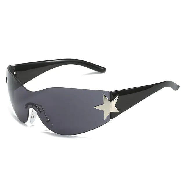 Punk Star Sunglasses UV400 Goggles Black