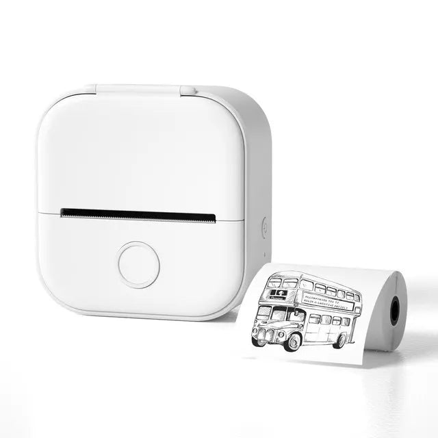 Portable Mini Thermal Label Printer White