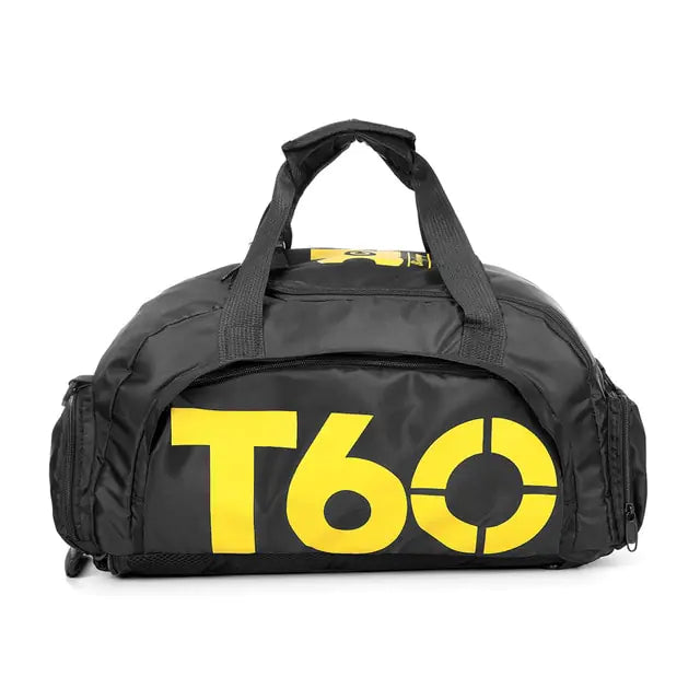 Waterproof Sports and Gym Duffle Bag Black Yellow