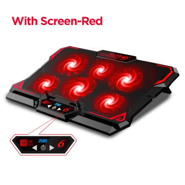 17inch Gaming Laptop Cooler Red (With Screen)