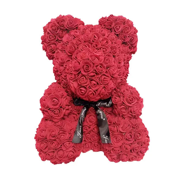 Rose Teddy Bear Pure Red No Box 40cm