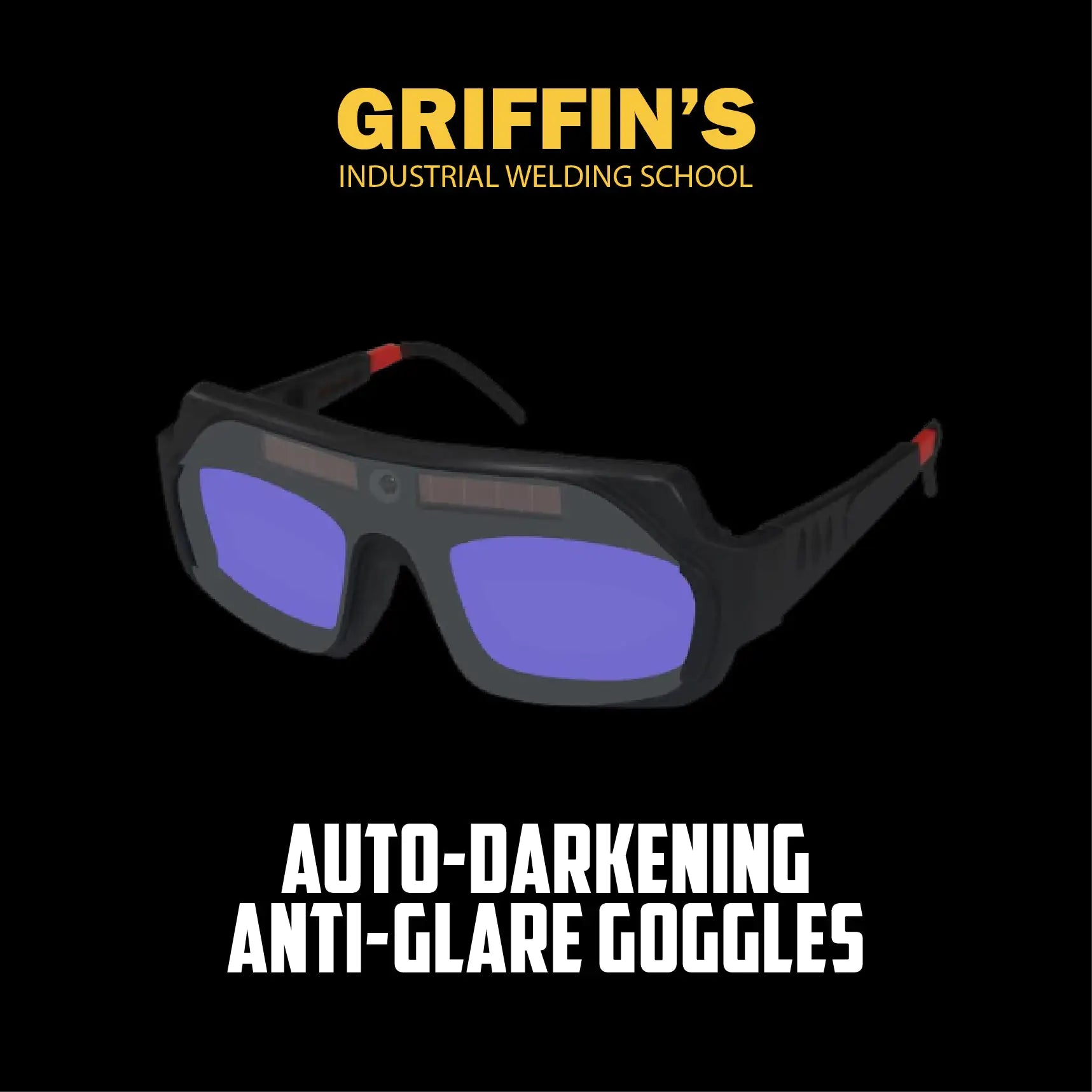 Griffin's Welding School™ Auto-Darkening Anti-Glare Goggles Style 02