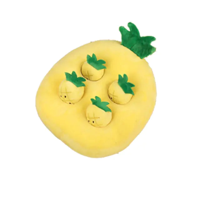 Plush Pet Chew Toy Yellow Pineapple