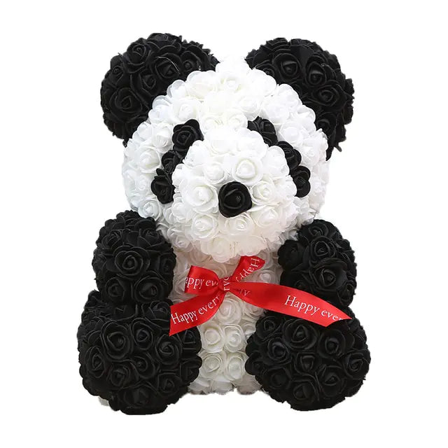 Rose Teddy Bear Panda No Box 40cm