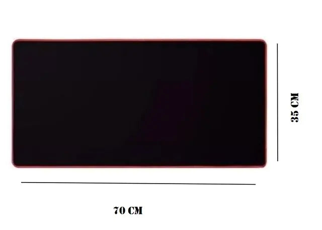 Large Gamer Mouse Pad Black Red 70x35 cm