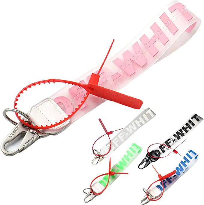 Off White Silicone Keychain Pink