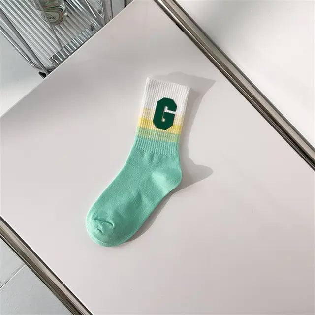 Women Tie-dye Middle Tube Socks Style 14